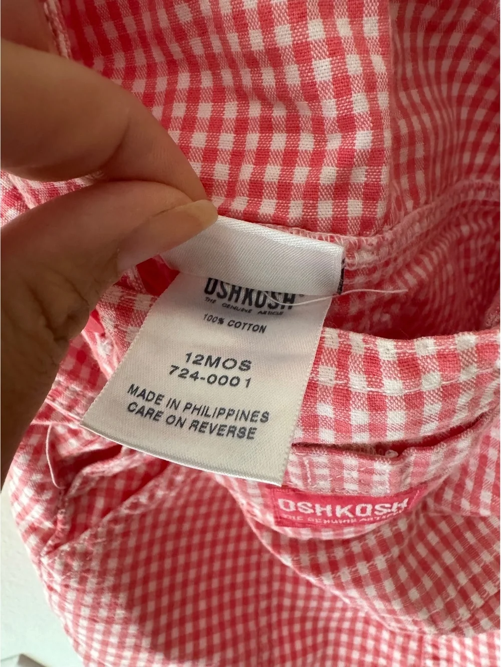 VTG Oshkosh Pink Gingham Shortalls